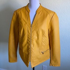 Mustard faux leather jacket